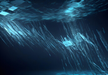 Deep blue, collection 2. High tech deep water, organic light structure.