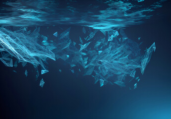 Deep blue, collection 2. High tech deep water, organic light structure.