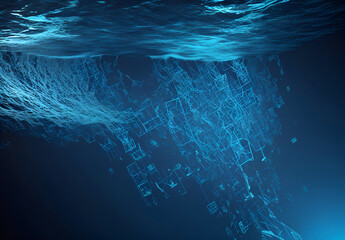 Deep blue, collection 2. High tech deep water, organic light structure.