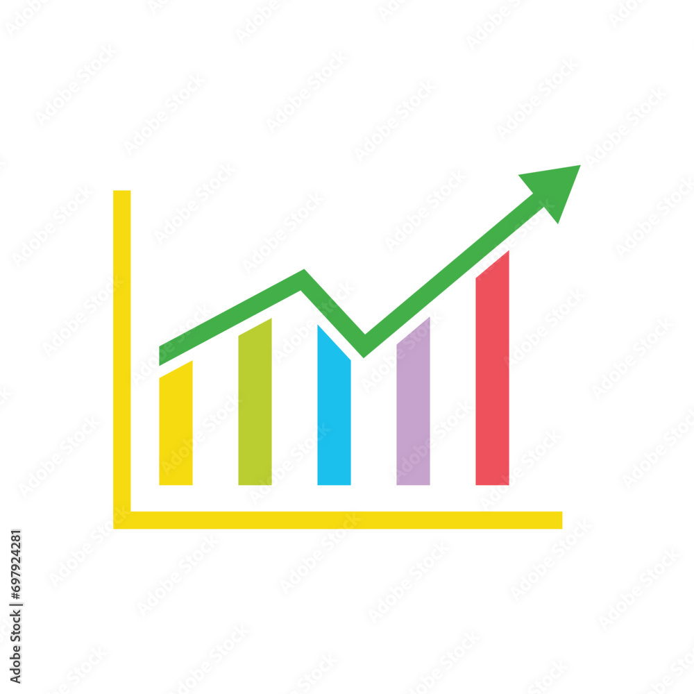 Poster flat graph chart icon symbol vector illustration.