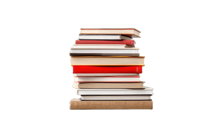 Stack of books isolated png transparent background