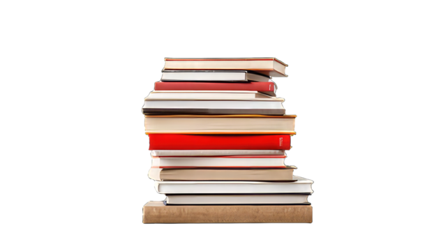 Stack of books isolated png transparent background