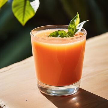 Papaya and Papaya Juice photo with Ai generative