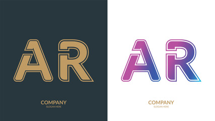 Abstract letter AR logo design template