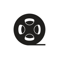 Fototapeta premium Flat film reel icon symbol vector Illustration
