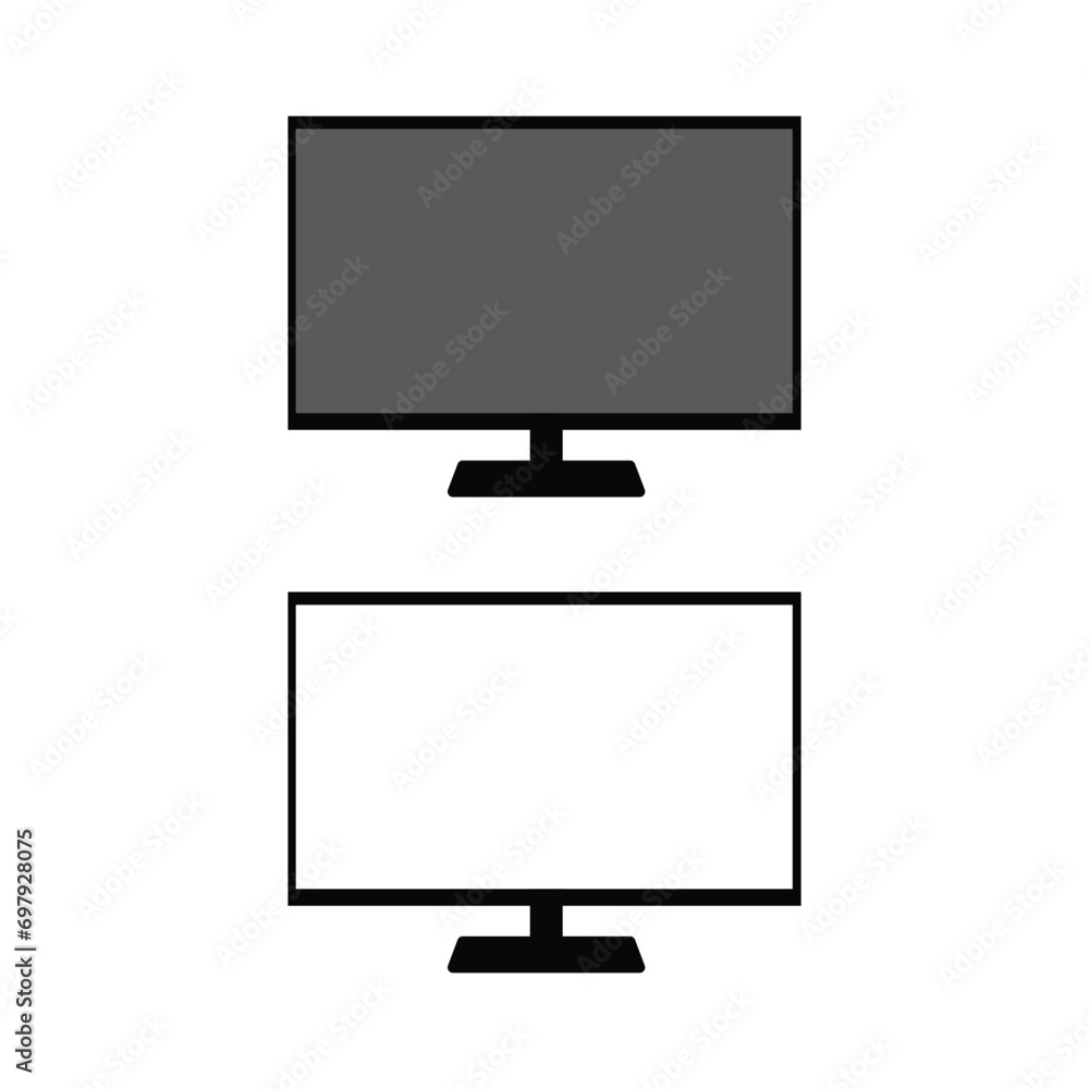 Poster monitor icon in flat style with background.