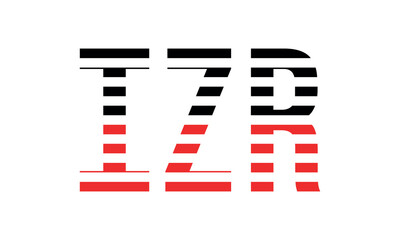 IZR three initial letter iconic line negative space minimal logo design vector template. monogram, abstract, wordmark, business, typography, minimalist, brand, company, flat, modern, unique, simple