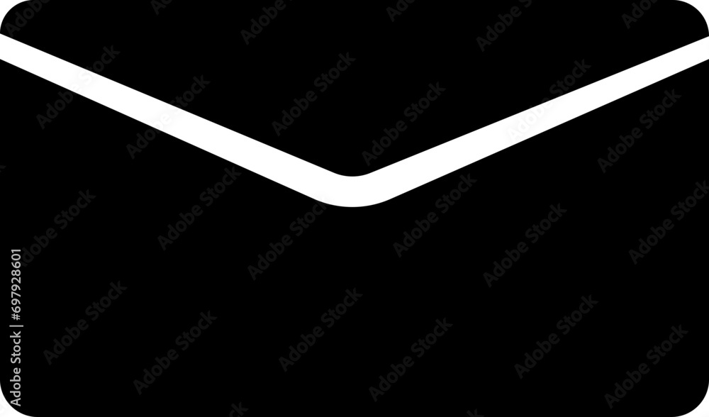 Poster mail icon. email, post, letter, envelope isolated on transparent background. vector in black fill fl