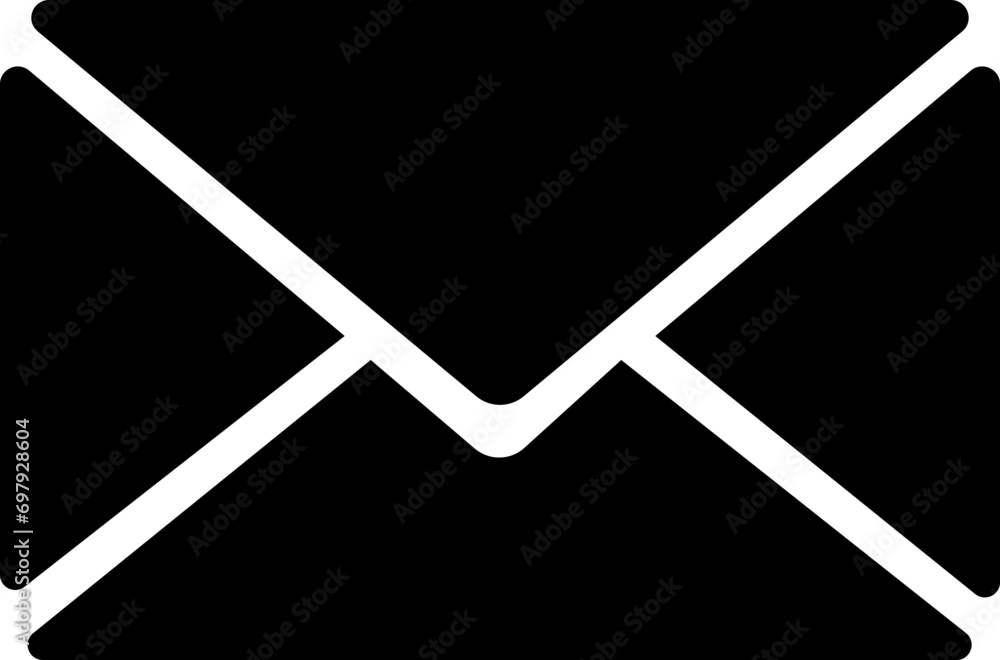Poster mail icon. email, post, letter, envelope isolated on transparent background. vector in black fill fl
