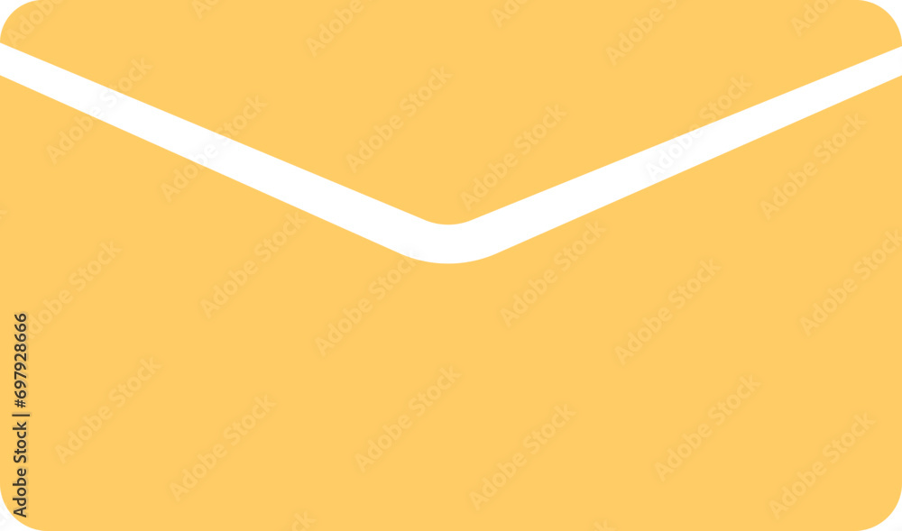 Poster mail icon. email, post, letter, envelope isolated on transparent background. vector in yellow fill f