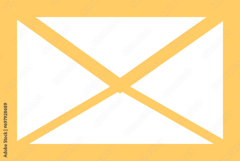 Poster mail icon. email, post, envelope isolated transparent background. vector in yellow linear flat desig