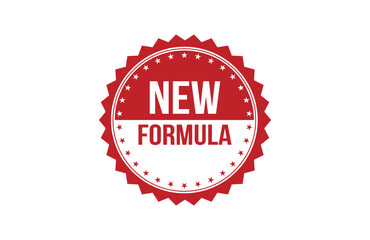 New formula red ribbon label banner. Open available now sign or New formula tag.