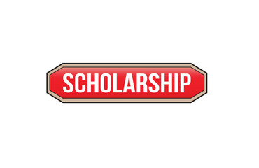Red banner Scholarship on white background.