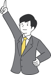 Obraz premium 目標を指差す男性サラリーマンのイラスト