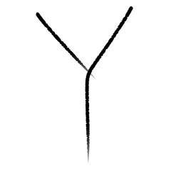 hand write pencil alphabet letter Y png file transparent background element lettering © DLC