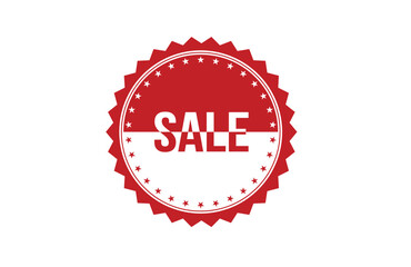 Red banner Sale on white background.