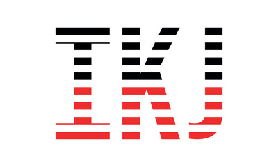 IKJ three initial letter iconic line negative space minimal logo design vector template. monogram, abstract, wordmark, business, typography, minimalist, brand, company, flat, modern, unique, simple