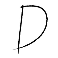 hand write pencil alphabet letter d png file transparent background element lettering