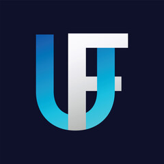 UF Letter logo design vector template.