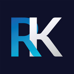 Obraz premium RK letter colorful logo in the circle. Vector Logo Illustration.