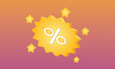 3D product price reduction notification icons.3d handmade.3d goal for technology,online social media usage illustration.