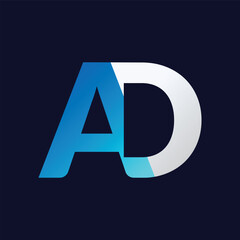 AD letter colorful logo in the circle. Vector Logo Illustration.