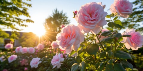 Pink Roses Summer Fragrant Flourish