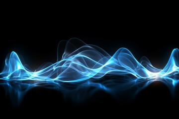 Blue energy waves flowing rapidly. Generative AI