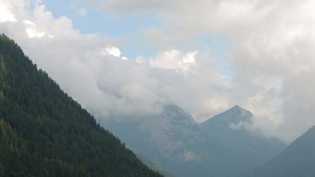 Timelapse of clouds in the dolomites mountains, Trentino Alto Adige, Italy