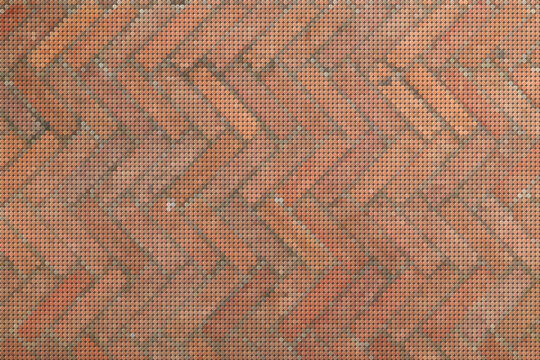 Dot button pixelated brick road background