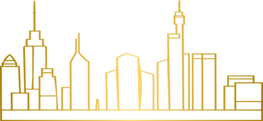 Golden cityscape landscape, gold city skyline	
