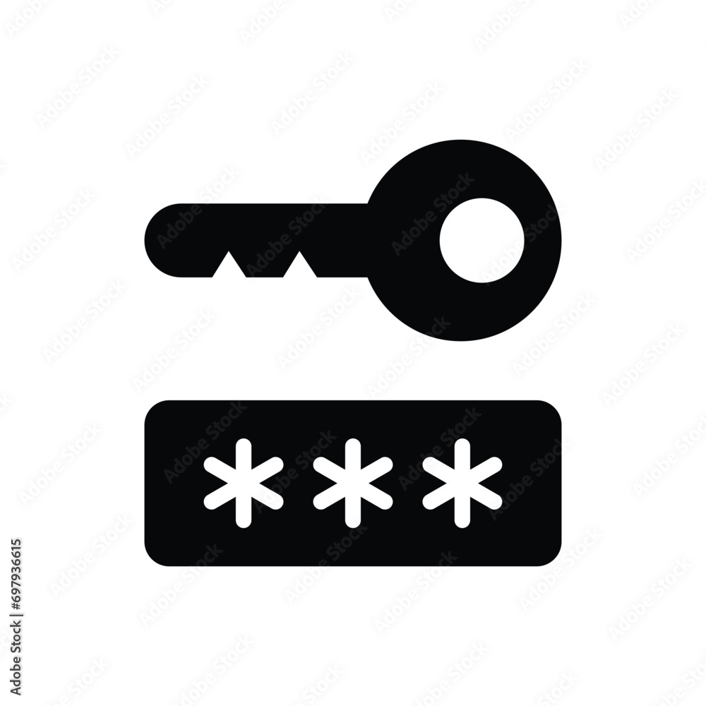 Poster key password pin code vector icon