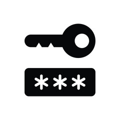 Key password pin code vector icon