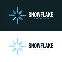 Snowflake logo vector winter simple abstract model design template