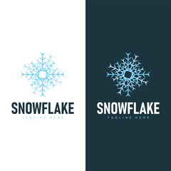 Snowflake logo vector winter simple abstract model design template