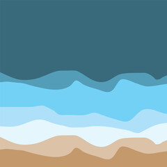 Water Wave Background Design, Abstract Vector Blue Ocean Walpaper Template