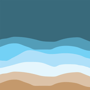 Water Wave Background Design, Abstract Vector Blue Ocean Walpaper Template