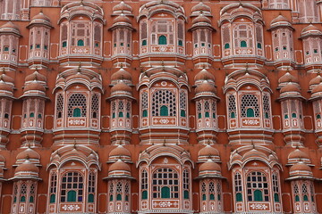 Front Facade of Hawa Mahal (Pink City), Jaipur, India 