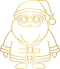 Christmas Santa Claus with gold color	
