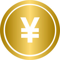 Obraz premium Golden Yen currency coin