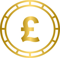 Golden Pound currency coin