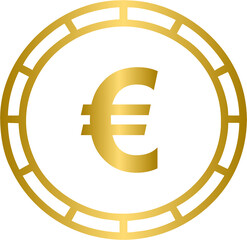 Obraz premium Golden Euro currency coin