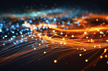 Fiber optic technology background material, generated by AI