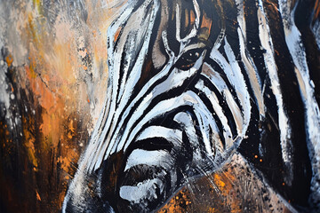 wall painting depicting a zebra