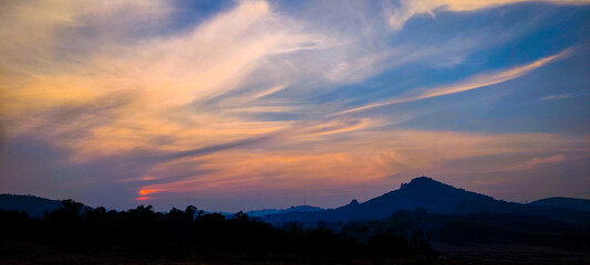 sunset in the mountains