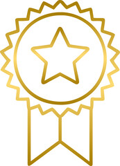 Golden medal and award ribbon	
