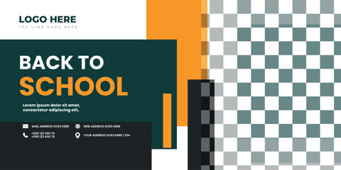 Back to School Dark Modern Colorful  Banner Template And Welcome Banner  