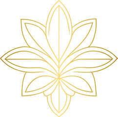 Oriental floral golden ornament. Damask graphic element. Imperial rococo decor
