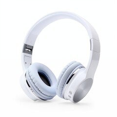 bluetooth headphone white color in white background ai generated