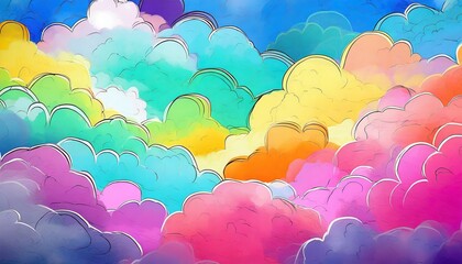 heart shaped clouds ,ai generated 